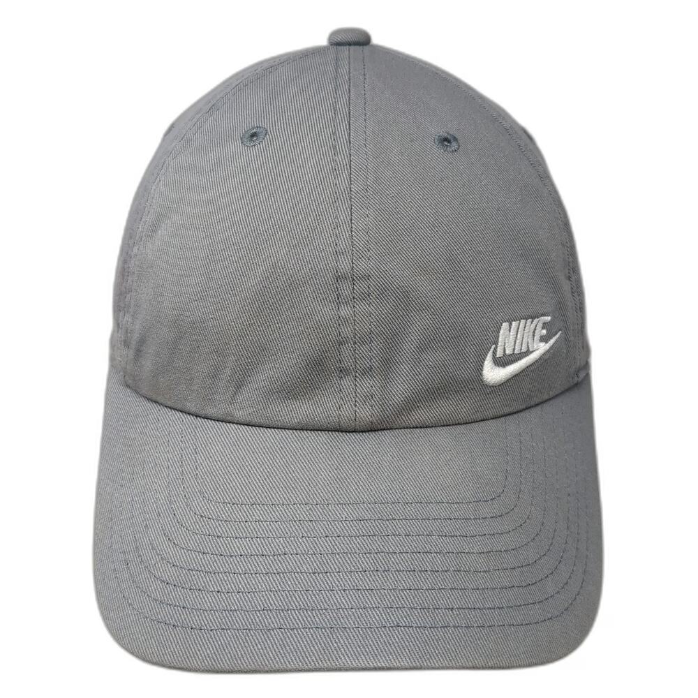 Nike Baseball Cap Gray One Size Slideback Heritage86 Embroidered Logo Hat